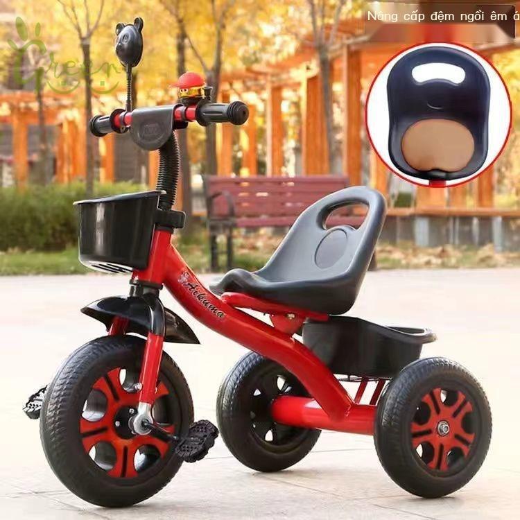 GreenGreenXe đạp ba bánh trẻ em 1-3--5 tuổi bé lớn đẩy đồ chơi