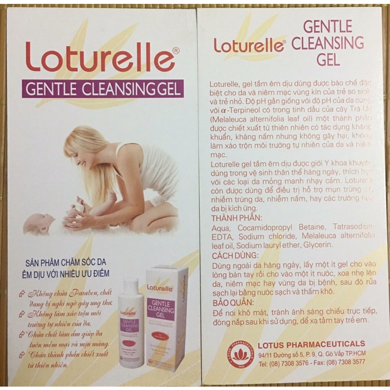 Loturelle Gentle Cleansing Gel 250ml, Gel tắm nhẹ dịu