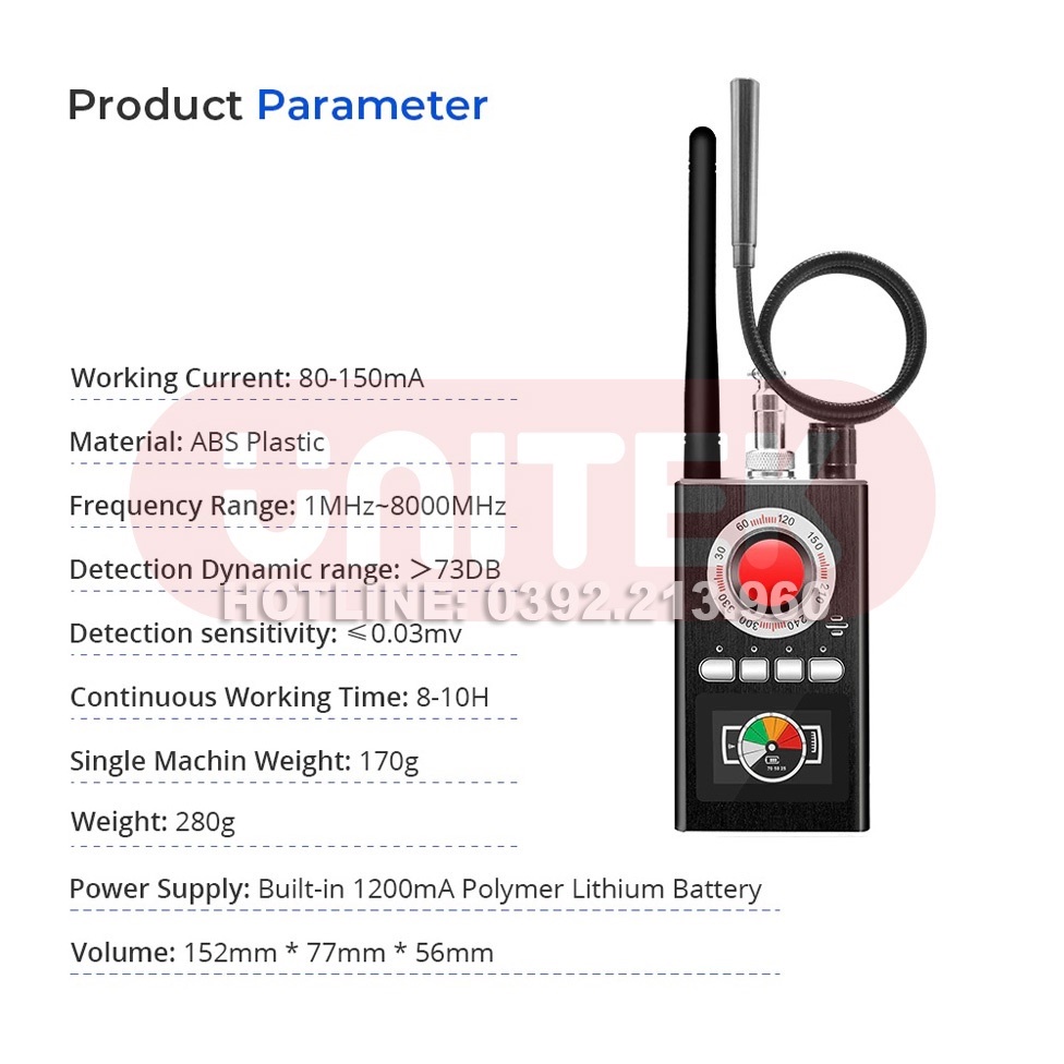 Máy Detector K88 chuyên Dò Phát Hiện Theo Dõi Camera, GPS, Định Vị - Detector K88