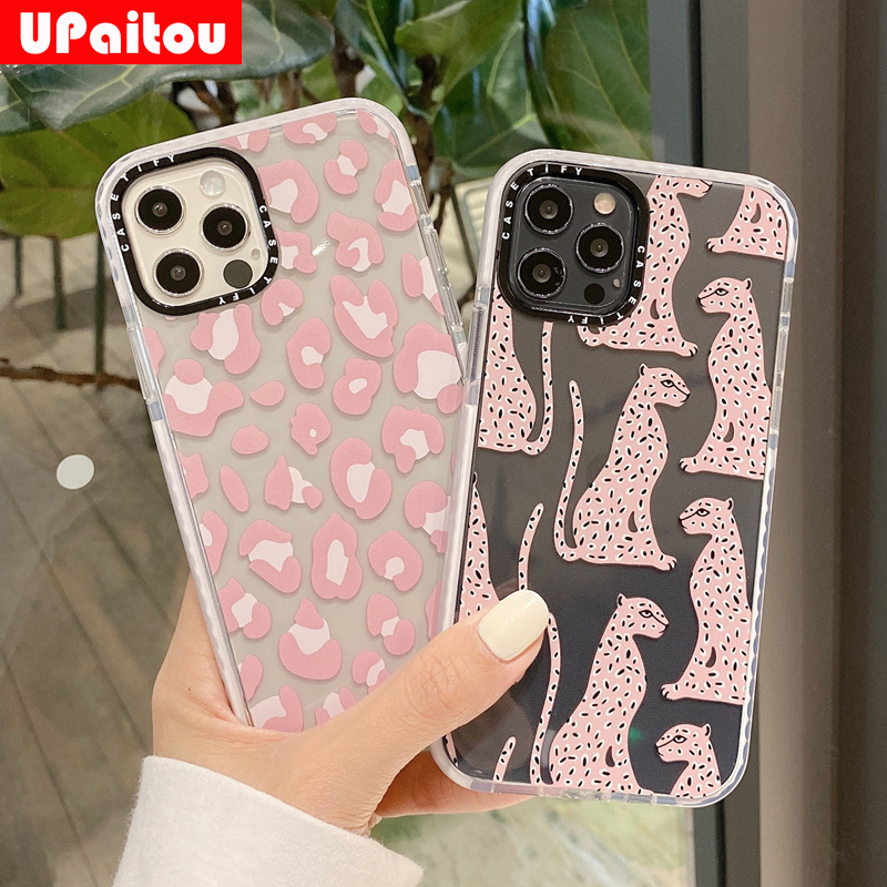 Ốp điện thoại TPU trong suốt họa tiết da báo màu hồng cho iPhone 12 Mini 12 11 Pro Max SE 2020 Xs Max XR 6s 8 7 Plus | BigBuy360 - bigbuy360.vn