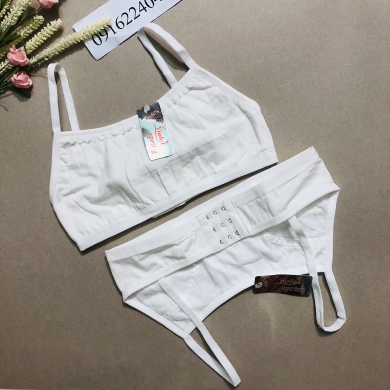 Áo lá học sinh cài sau, áo lót bé tiểu học cotton may chần cao cấp