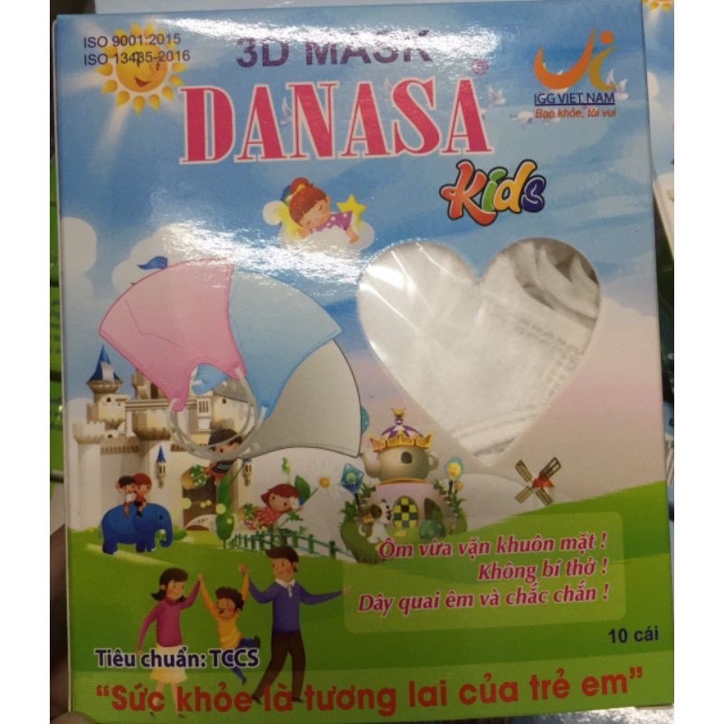 1 hộp 10 cái khẩu trang bé Danasa từ 1-5 tuổi