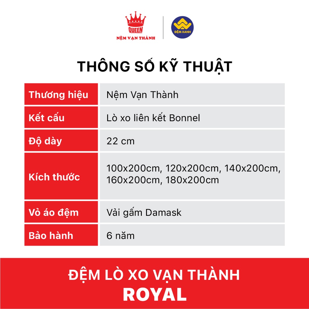 Đệm lò xo Vạn Thành Royal
