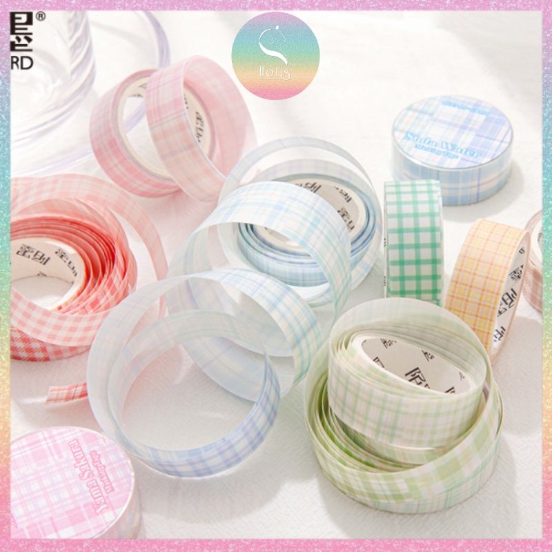 HOTIS] Washi cuộn caro tape màu pastel tinh tế - Dài 3m