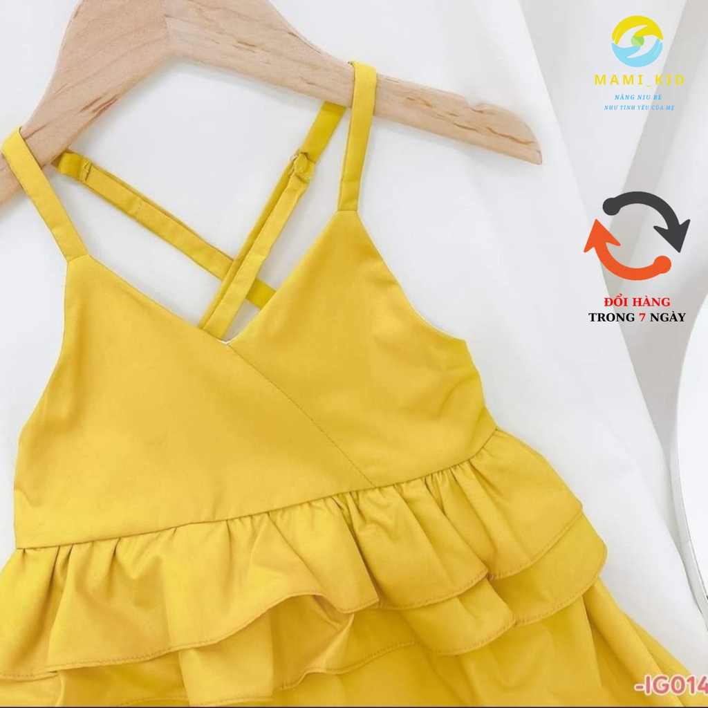 váy bé gái 2 dây siêu xinh 1-15 tuổi, dây có điều chỉnh, cho bé 12-40kg ,Mamikid