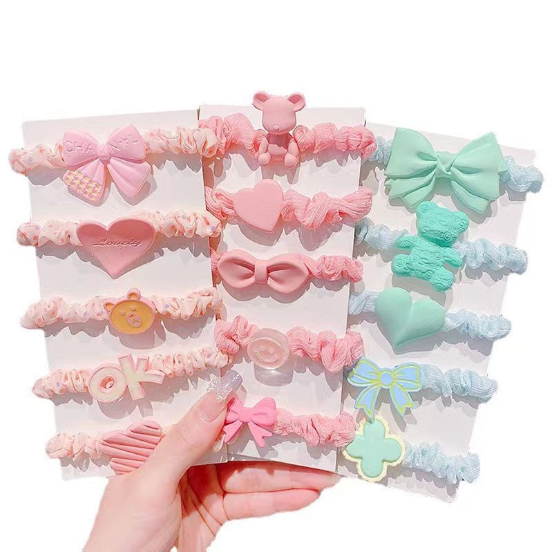 Dây Cột Tóc Nhúng Họa Tiết Hoạt Hình Phong Cách Hàn Quốc