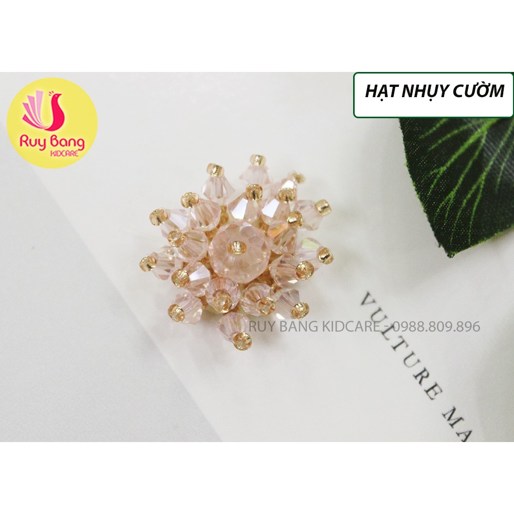 [Mã SKAMLTSM9 giảm 10% đơn 99K] Cành lá kim loại, center đá đính hoa vải handmade