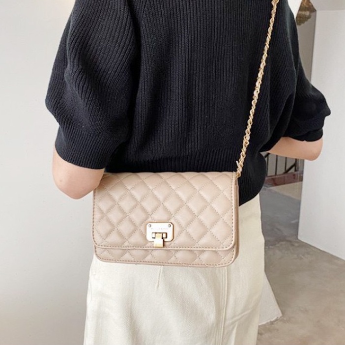 Túi xách nữ, túi đeo chéo đeo vai kẹp nách dây da luồn xích đẹp, đi chơi phong cách thời trang hàn quốc giá rẻ