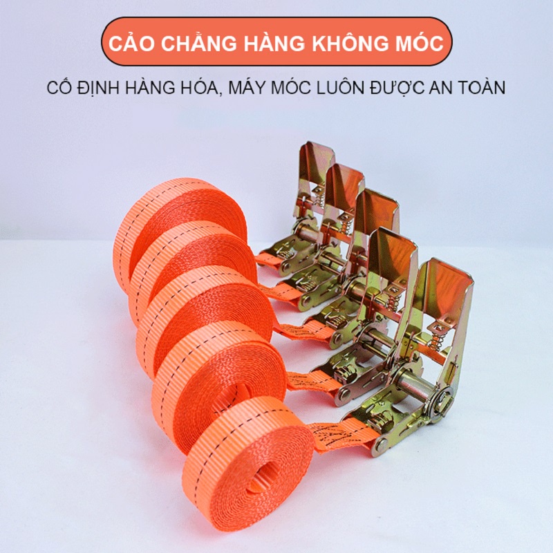 Dây Cảo Chằng Hàng Tăng Đơ Không Móc ♥️𝐅𝐑𝐄𝐄 𝐒𝐇𝐈𝐏♥️ Bản 2,5cm Dài 6-10 mét Bằng Polyester, Tải Trọng 1 Tấn