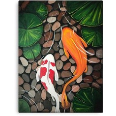 Bộ Tranh Đính Đá 5d Họa Tiết Cá Koi Độc Đáo Diy Dùng Trang Trí Nhà Cửa