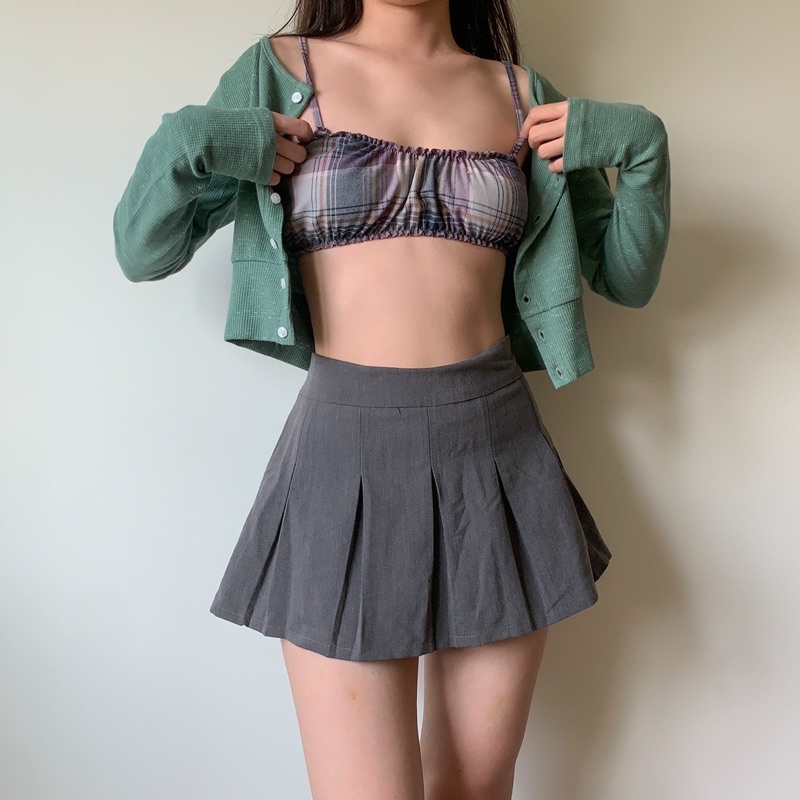 Áo ERRORIST checked bra tím