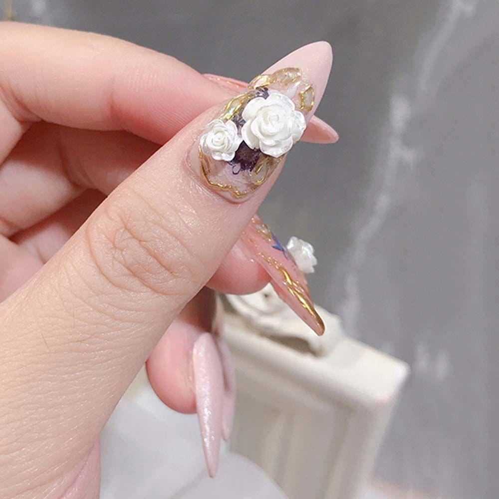 Phụ Kiện Trang Trí Móng Tay Hình Hoa Trà Đính Đá Xinh Xắn