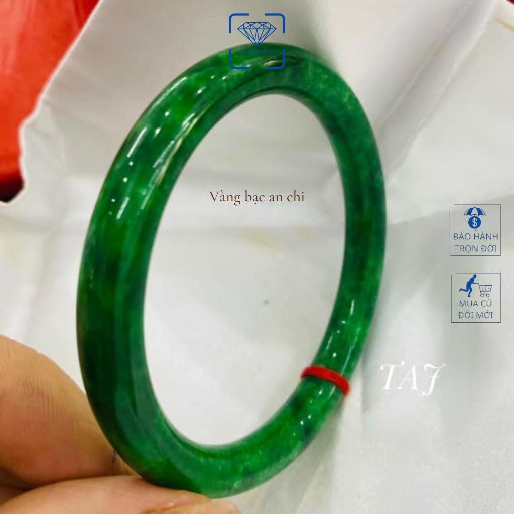 Vòng tay ngọc sơn thủy liền khối bản đũa / vuông mệnh mộc hỏa, trang sức Anchi jewelry