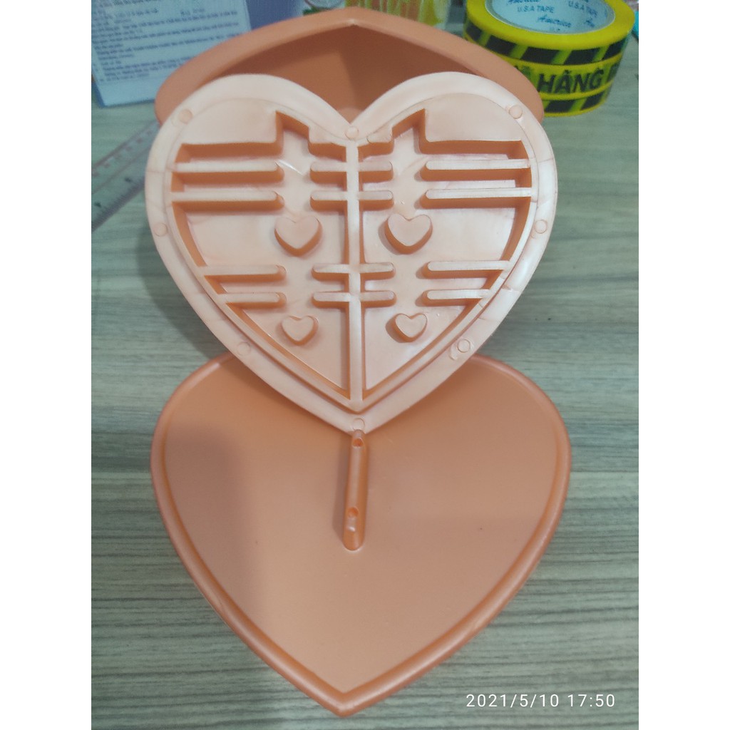 KHUÔN XÔI TIM HÌNH HOA SEN / SONG HỶ / HOA HỒNG/LỘC /PHƯỚC 16 CM