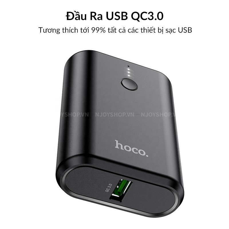 Sạc Dự Phòng Mini 10000mAh Sạc Nhanh PD 20W + QC 3.0 HOCO Q3 Đèn Led Báo Pin Cho iPhone Samsung Xiaomi Oppo Njoyshop