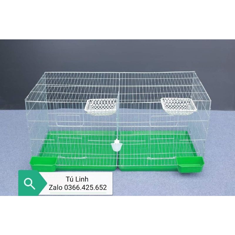 Lồng thép 2 ngăn chưa gồm phụ kiện nuôi bồ câu, gà con, mèo...
