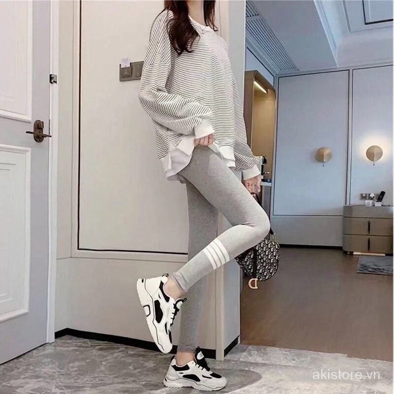 Quần Legging Thể Thao Họa Tiết Kẻ Sọc Thoải Mái Thời Trang thu đông Cho Nữ pTdN