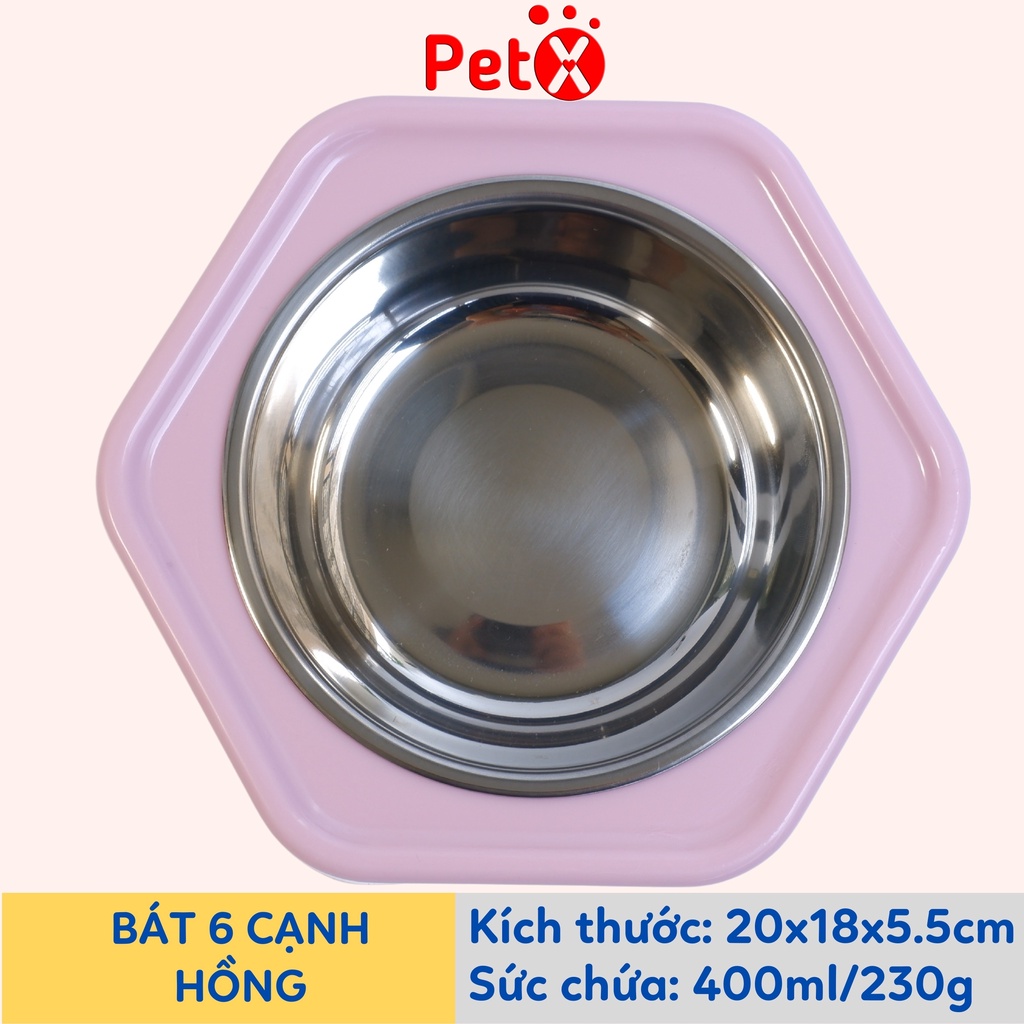 Bát cho chó mèo ăn, khay uống nước tự động lắp ghép hình lục giác cho thú cưng bình nước 500ml