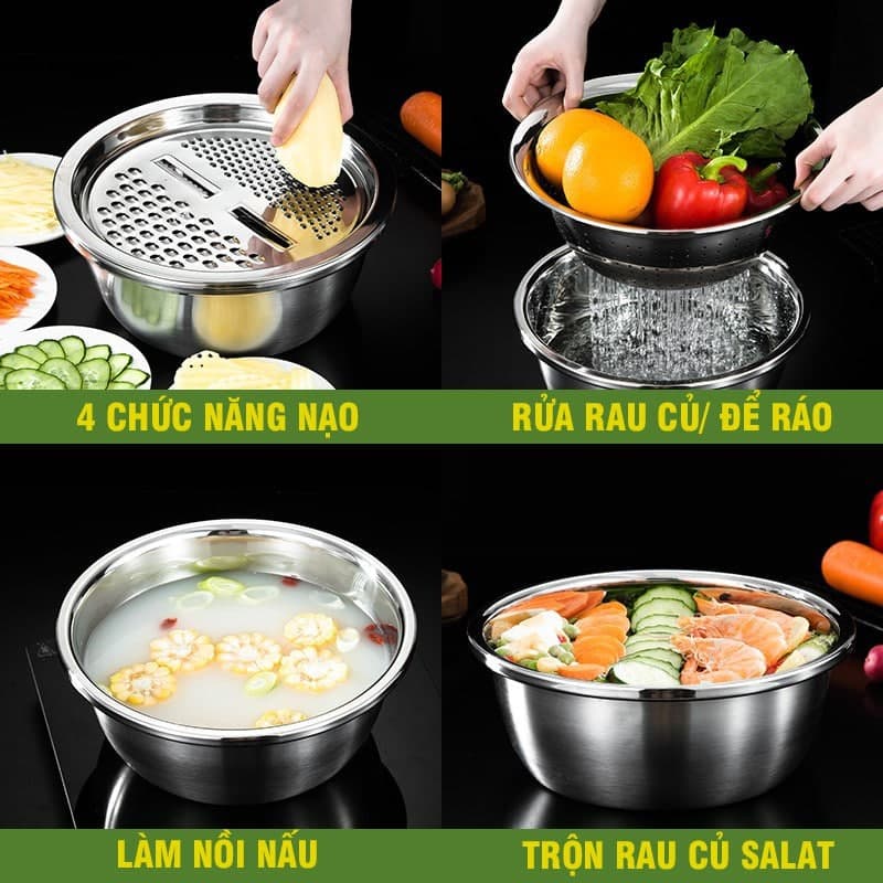 Hộp Nạo Rau Củ cao cấp tích hợp 3 in 1 đa năng tích hợp hộp có nắp tiện lợi cho căn bếp gia đình