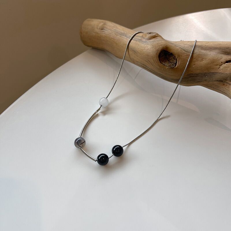 Vòng cổ Mặt Đá Tự Nhiên Đơn Giản Phong Cách Hàn Quốc Cho Nữ