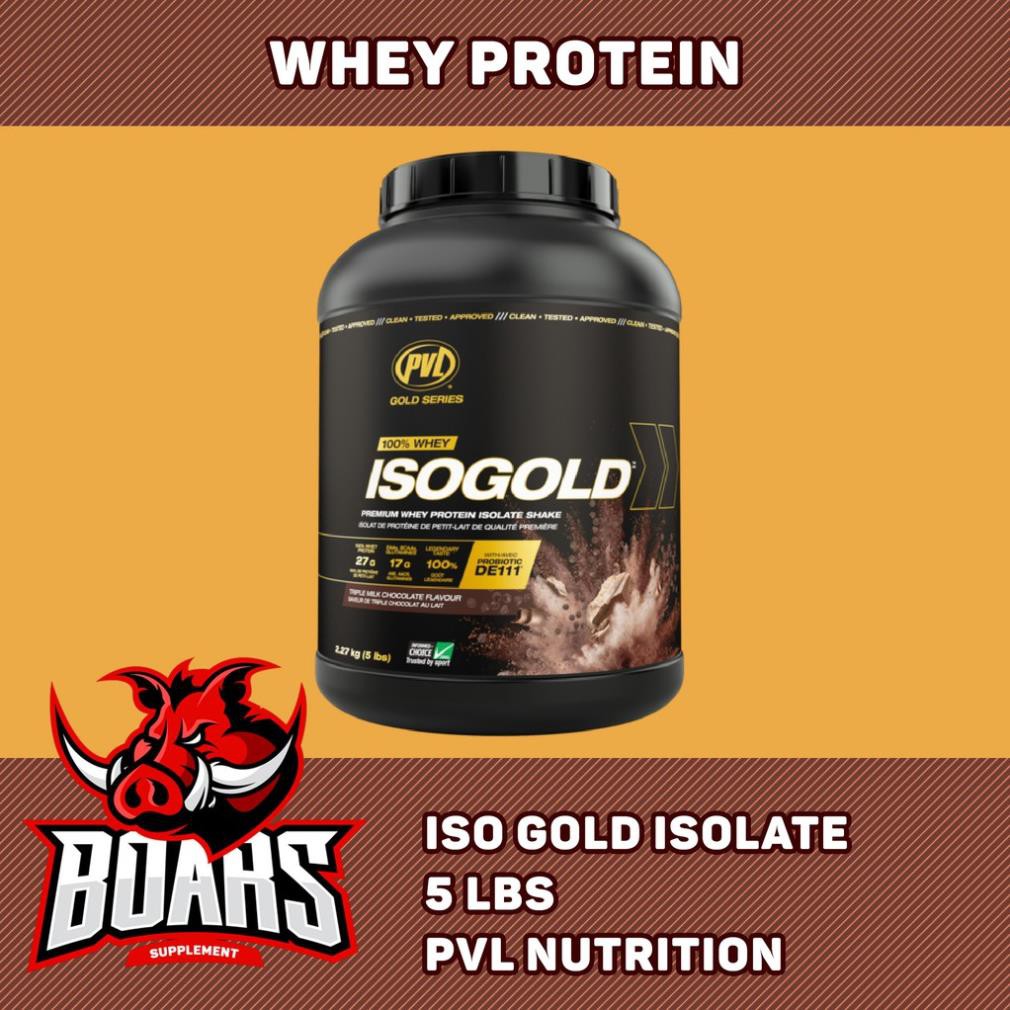 SỮA TĂNG CƠ PVL ISO GOLD - WHEY ISOLATE PROTEIN CAO, BỔ SUNG LỢI KHUẨN HỖ TRỢ TIÊU HÓA (5 LBS)