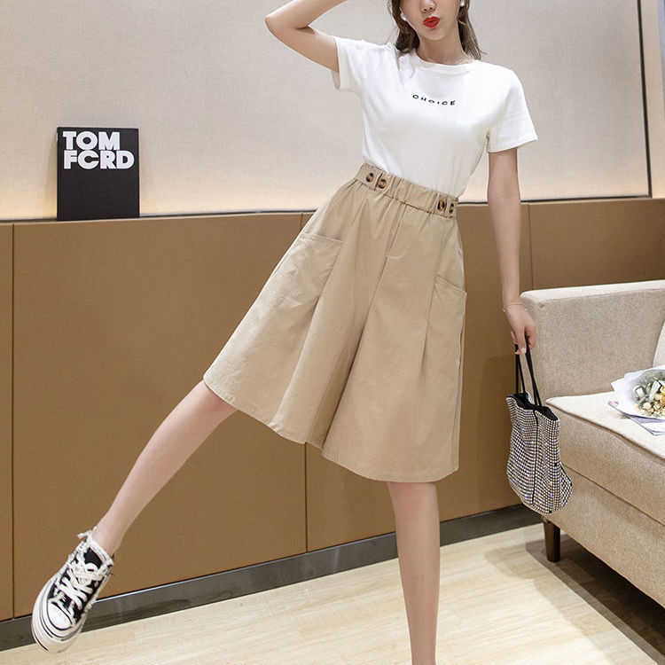 Quần Ống Rộng Lưng Cao Co Giãn Có Size Lớn 4xl Dành Cho Nữ