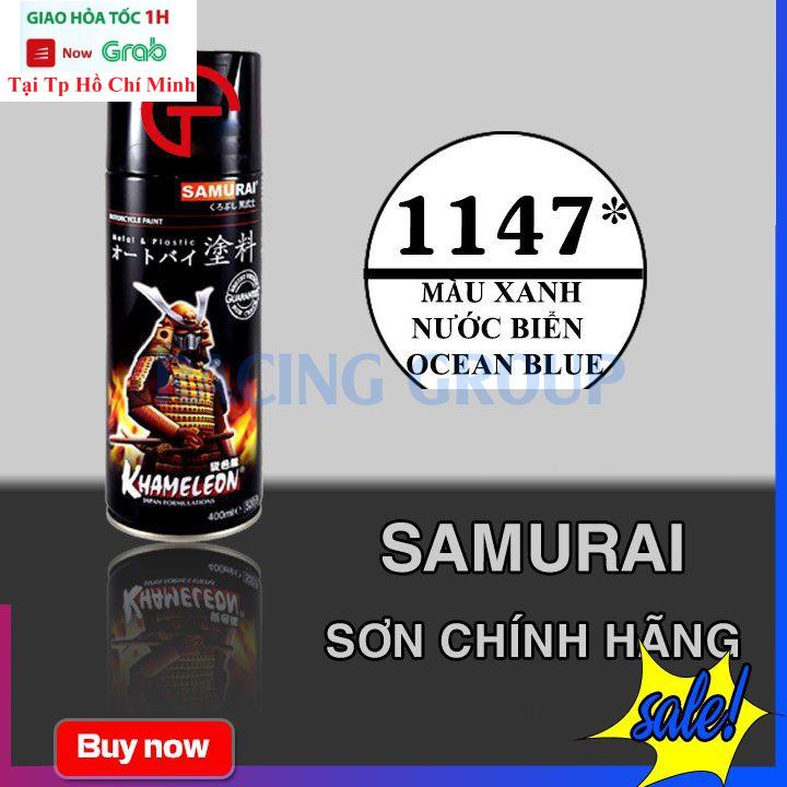 Sơn Xịt Xe Máy Chính Hãng Samurai 80/1147 Xanh Dương - Bám Dính Tốt Trên Mọi Bề Mặt