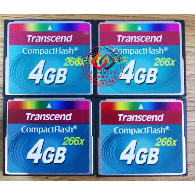 Thẻ nhớ CF Transcend 4GB 266x công nghiệp dùng cho máy CNC, máy ảnh, máy quay phim