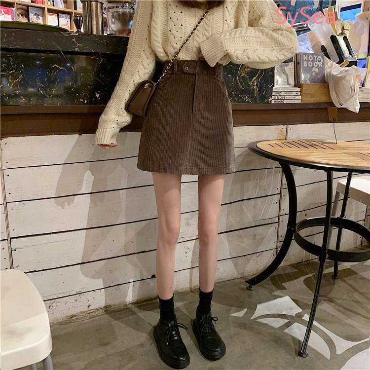 Chân Váy Nhung Kẻ Màu Sắc Thời Trang Mùa Thu Hàn Quốc Dành Cho Nữ