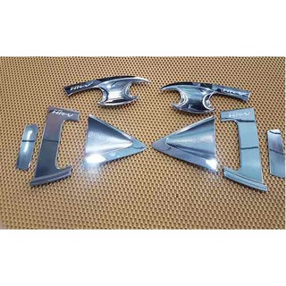 Ốp tay nắm cửa, hõm cửa xe honda hrv 2018 2019-2021 mạ crom cao cấp