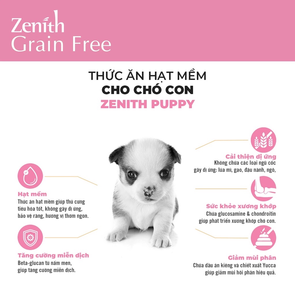 [1.2KG] Zenith Thức ăn hạt mềm Hàn Quốc cho chó con và chó trưởng thành Zenith Puppy và Zenith Adult 1,2kg
