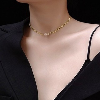 Dây Chuyền Choker Dây Xích Titan Ko Đen TT 2967