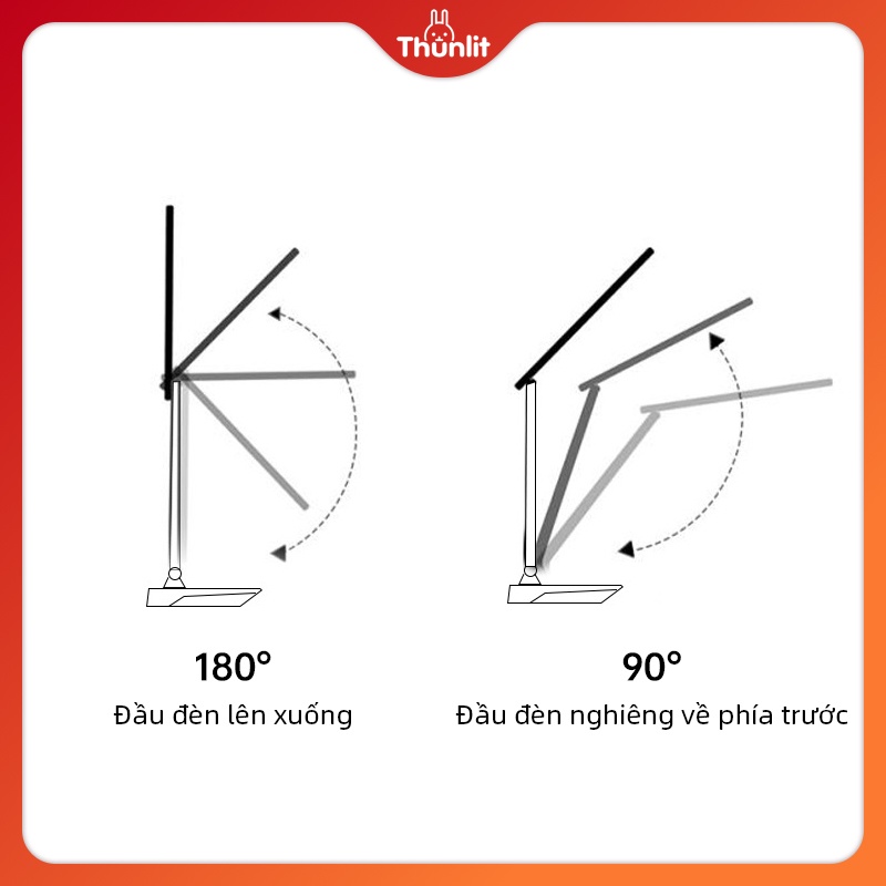 Đèn bàn Thunlit có thể điều chỉnh 3 chế độ sáng cổng sạc usb tiện dụng