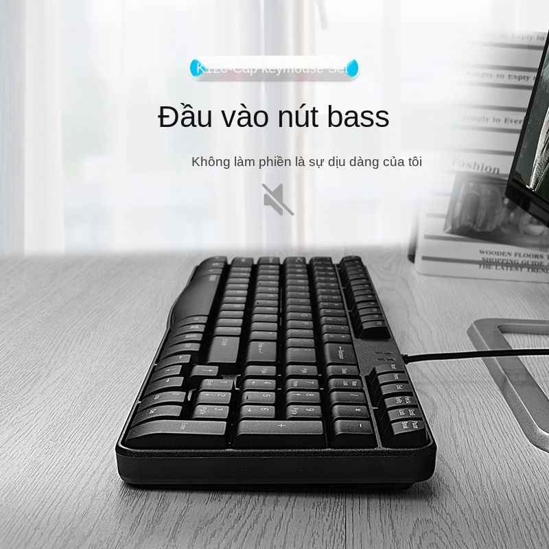 Bộ chuột và bàn phím có dây Rapoo K120 USB chống nước chơi game văn phòng | BigBuy360 - bigbuy360.vn