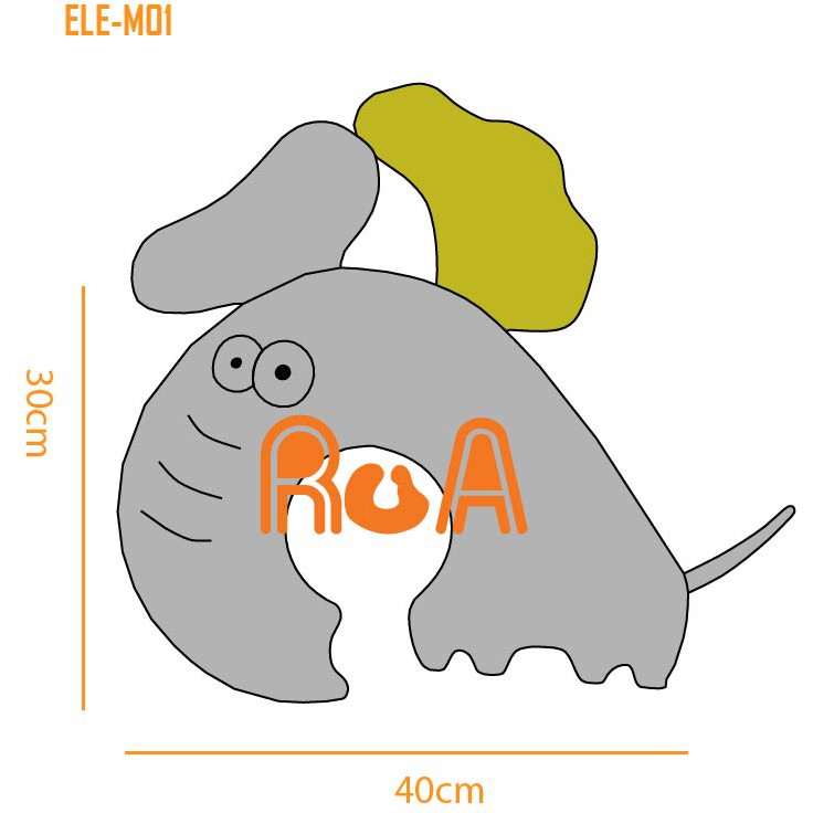 Gối kê cổ hình thú chú voi lông nhung mềm mại siêu cute ELE-M01 Ru A