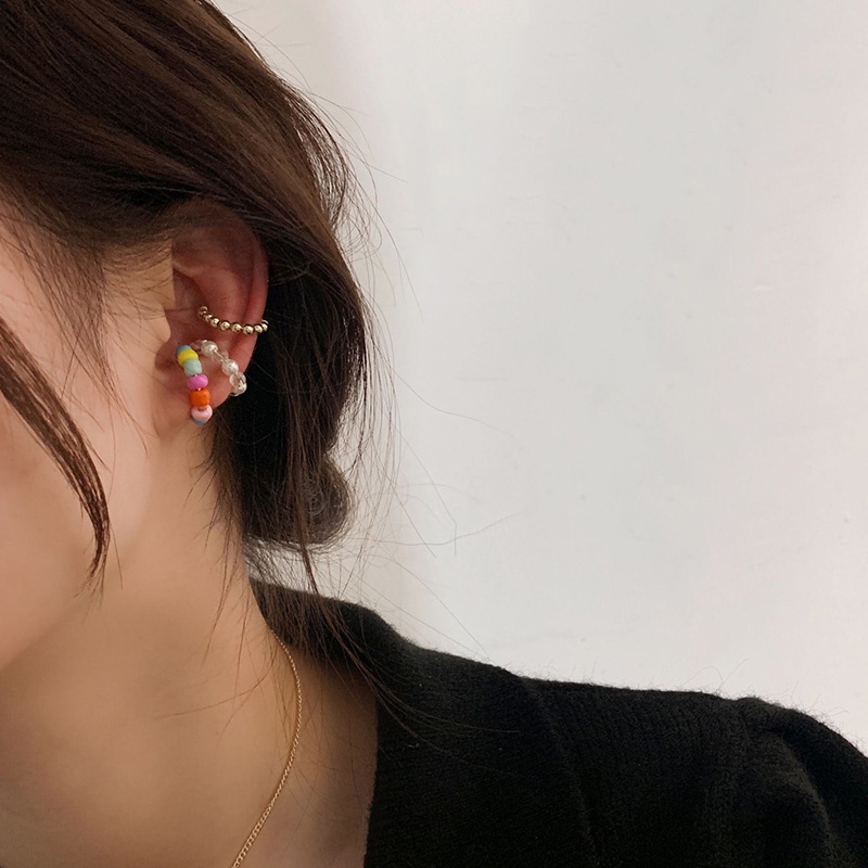 Set 3 khuyên vành tai nhiều màu sắc phong cách cổ điển thời trang cho nữ
