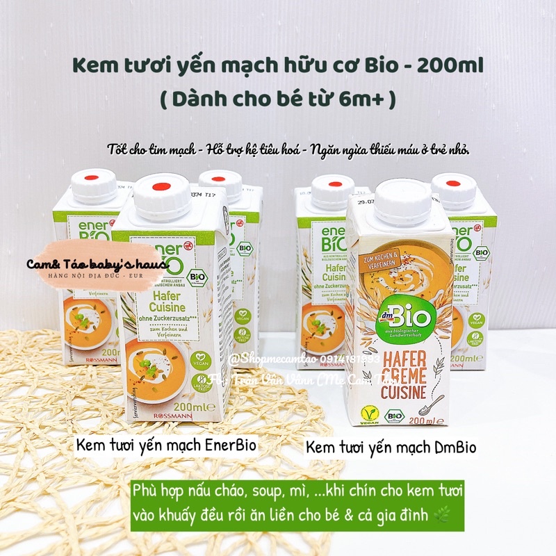 Kem tươi yến mạch hữu cơ EnerBio / Dmbio - 200ml