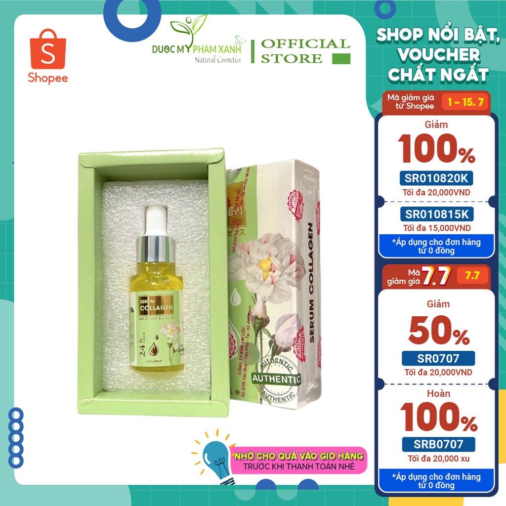 Tinh Chất Dưỡng Trắng, Chống Lão Hóa, Trẻ Hóa Da Serum Collagen Pahuketo 24k Gold 20ml