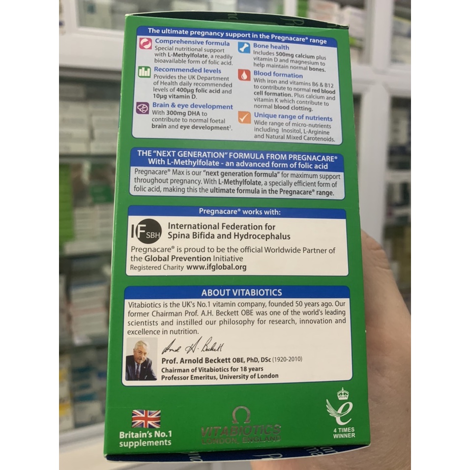 Vitamin Tổng Hợp Bầu của Anh Pregnacare Max 84v và Pregnacare Sau sinh