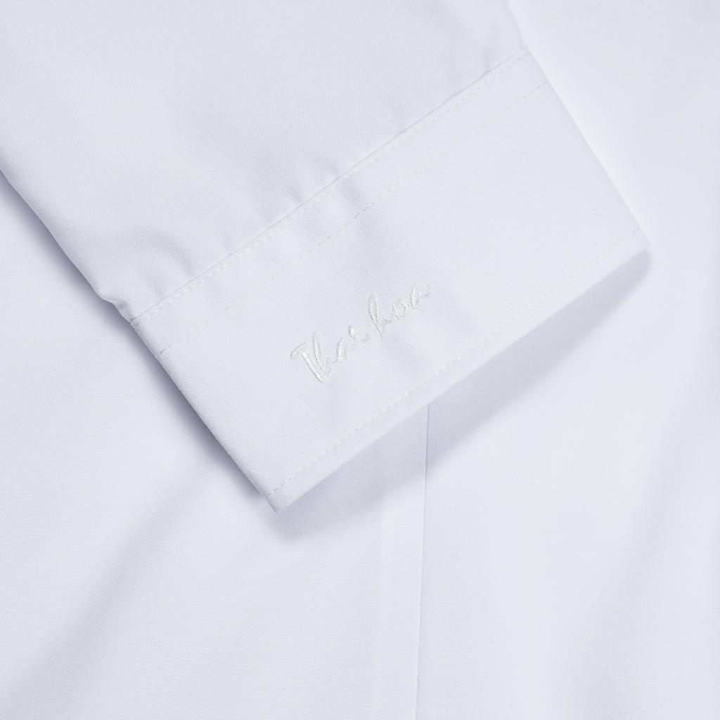 Áo sơ mi trắng nữ công sở Thái Hòa thiết kế dài tay sợi cotton giấu cúc 23ASW-102
