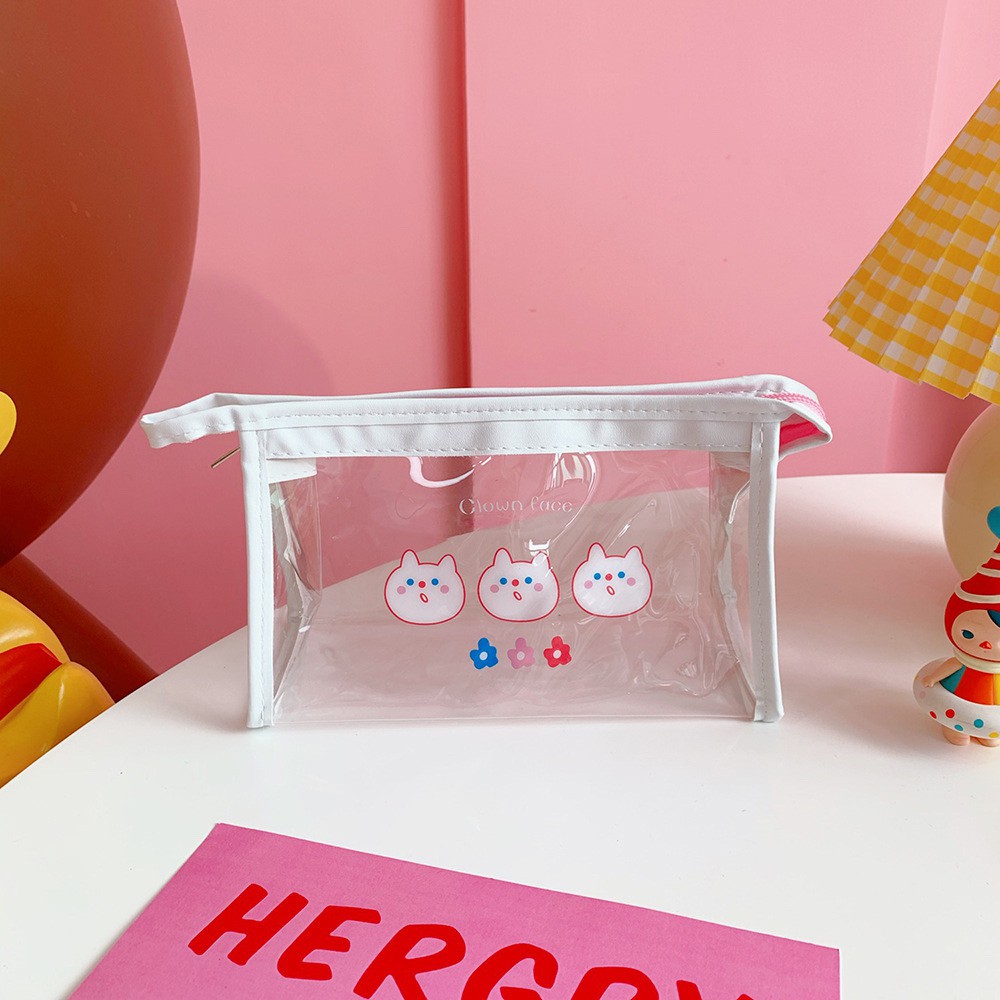 (Ảnh thật) Túi trong suốt đựng mỹ phẩm, phụ kiện siêu cute