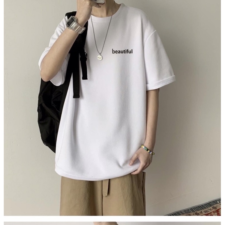 [ Rẻ vô địch ] Áo thun cotton tay lỡ dáng rộng unisex - beutiful