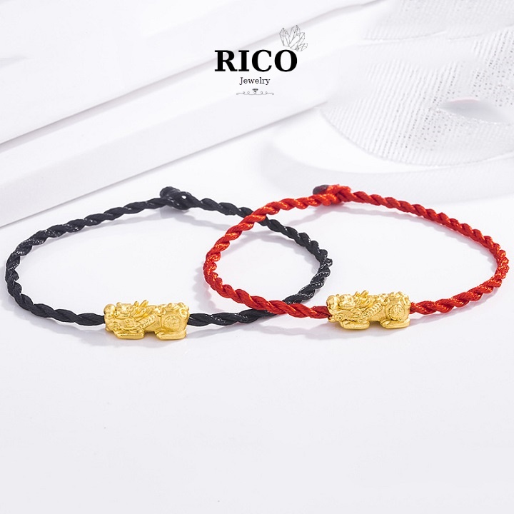 Vòng tay Chỉ đỏ may mắn mix bi bạc, bi vàng, Tỳ hưu thu hút Tài lộc May mắn - Phong Thủy RICO | BigBuy360 - bigbuy360.vn