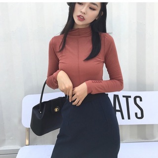 ÁO THUN NỮ CỔ CAO CHẤT MỊN (CÓ SẴN)