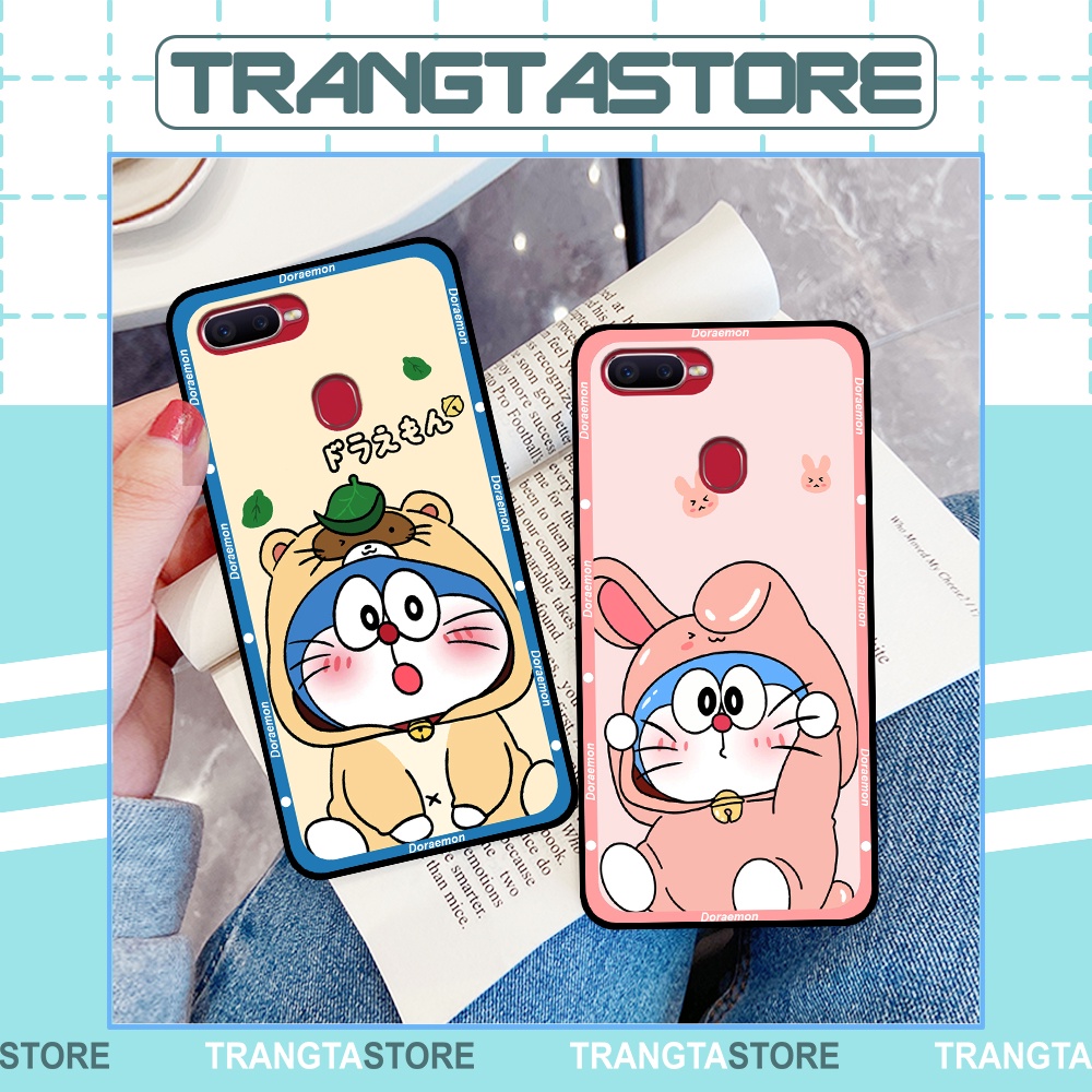 Ốp Oppo A5s / A7 / F9 / A12 in hình cặp đôi doremon, hổ, khủng long dễ thương