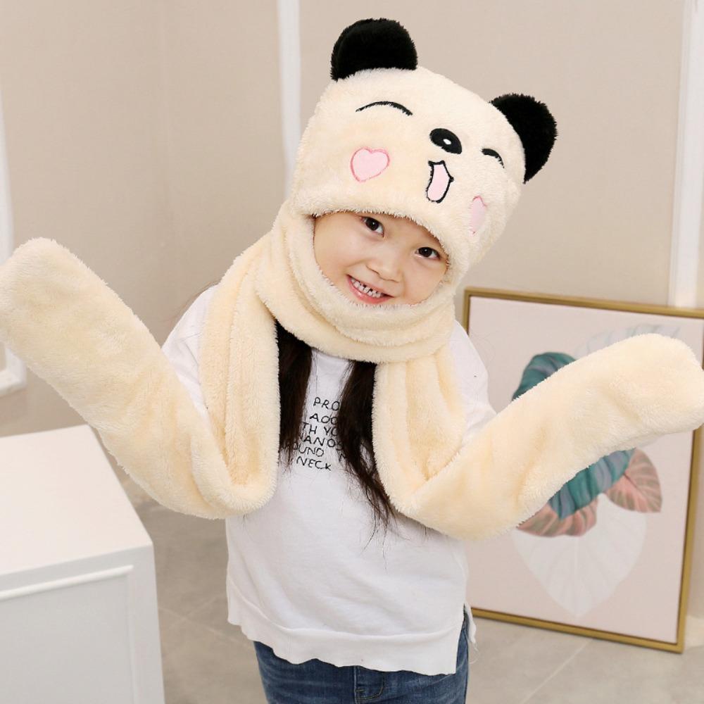 Bộ Khăn Choàng / Nón / Găng Tay Hình Gấu Trúc Dày Dặn Chống Gió Tiện Dụng