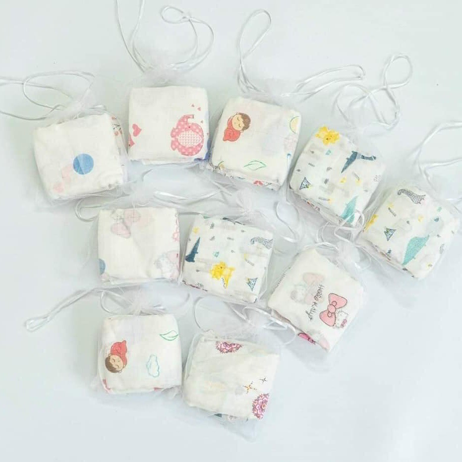 Khăn sữa cho bé 🌸 𝑭𝒓𝒆𝒆𝒔𝒉𝒊𝒑 🌸 Set 10 khăn sữa Aden họa tiết dễ thương cho bé