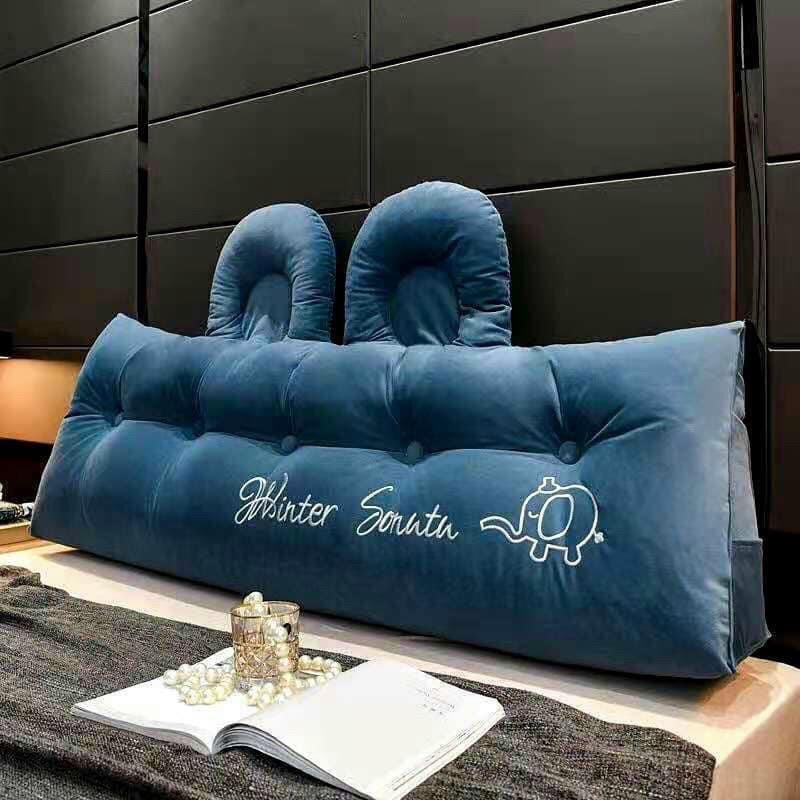 Gối tựa đầu giường mẫu hoàng đính khuy tai thỏ kích thước 1.5m và 1.8m