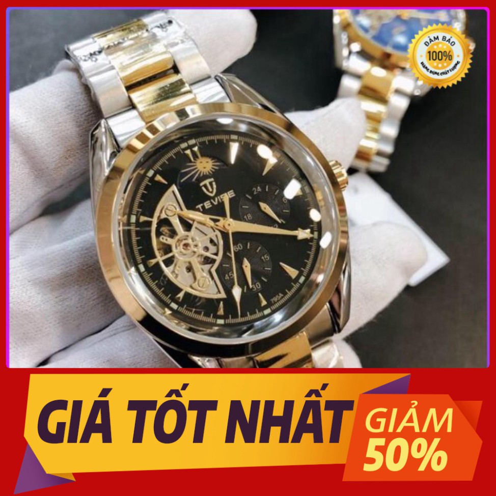 [Hàng xịn] Đồng hồ nam tevise chính hãng automatic 795A dây thép nguyên khối (tặng kèm hộp , phụ kiện thâu dây)