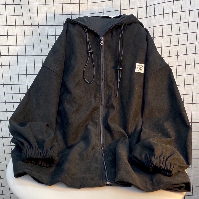 Áo Khoác Nữ Form Rộng Thêu Logo Bò Sữa 2 màu Vải Nhung Gân(kèm ảnh thật) | BigBuy360 - bigbuy360.vn